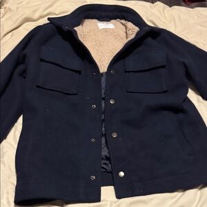 GAP Kids Navy Pea Coat with Fleece Lining